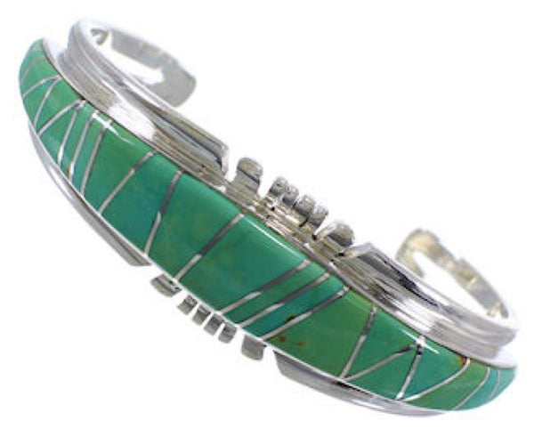 Southwest Turquoise Well-Built Sterling Silver Cuff Bracelet EX28196